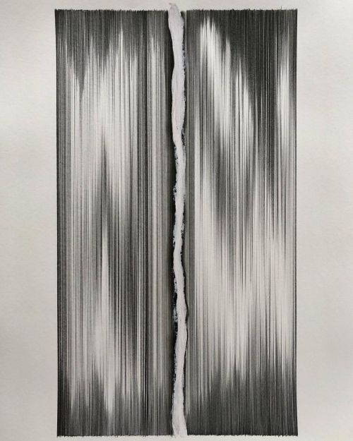 untitled. 2021_11_13, oil stick and graphite on tagboard, 24” x 18” - Matt Niebuhr - West Branch Stu