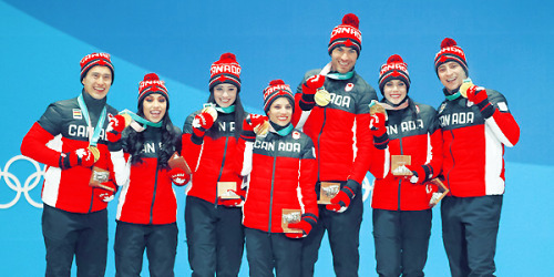 artschoolglasses: Team Canada; Team Figure Skating Tessa Virtue + Scott Moir + Kaetlyn Osmond + Eric