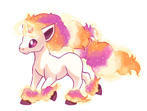 Ellydraws:  (01/12/2019)Galarian Ponyta In The Orange/Pink Lesbian Flag Colors