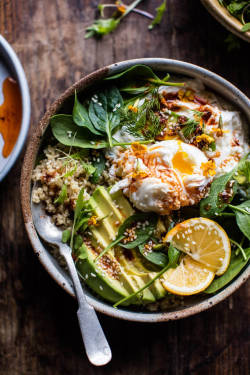 foodfuck:turkish poached egg and quinoa breakfast bowl
