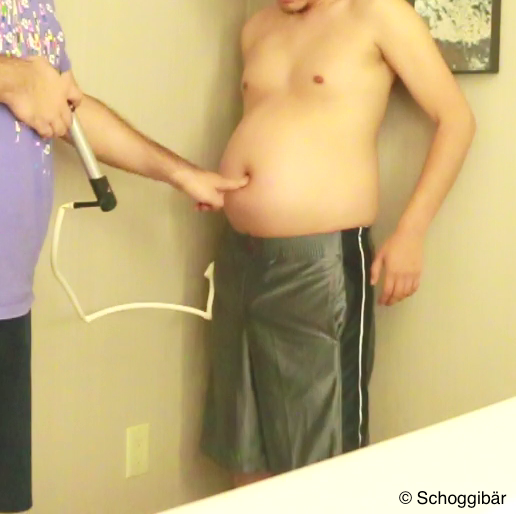 schoggibear:  Rough belly inflation I kidnapped a buddy and force inflated him while