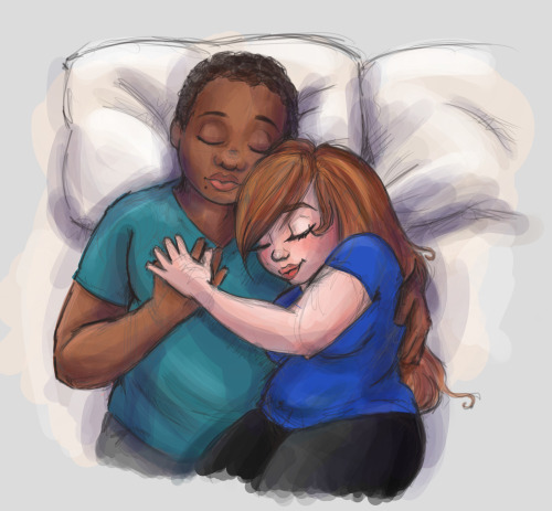 missbonniebunny:  Drawing while my love is currently asleep on Skype. I miss you <3 