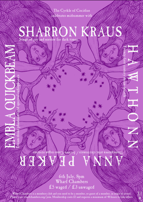 The sonorous, gothic and psychedelic folk of Sharron Kraus is supported by a trinity of drone/ambien