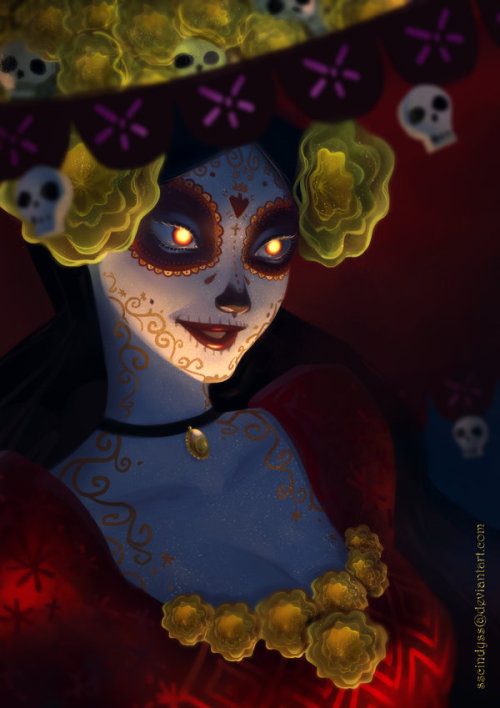 thetygre:  La Muerte by sscindyss   Omg if La Muerte was real she’d look like this! 8D