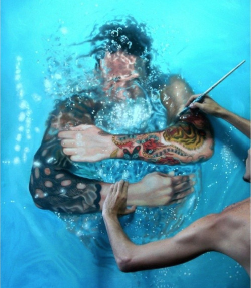 hahamagartconnect:  idea-ing:  Incredibly lifelike paintings of swimmersArtist: Gustavo Silva Nuñez  It’s hard to woo me with realism these days…but I’m going to acquiesce to this artist because this is amazing work. 