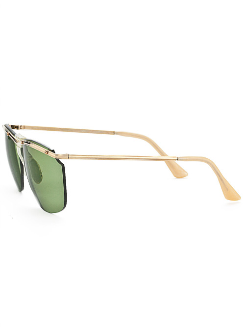 Vintage Green-Tinted Aviator Wire Sunglasses via americanapparel