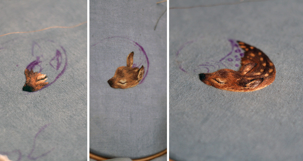 itscolossal:  Tiny Embroidered Animals by Chloe Giordano 
