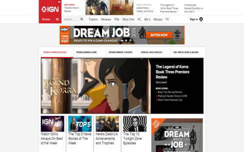 avatarlegends: That moment when you realize IGN.com has Korra on their front page, while Nick.com do