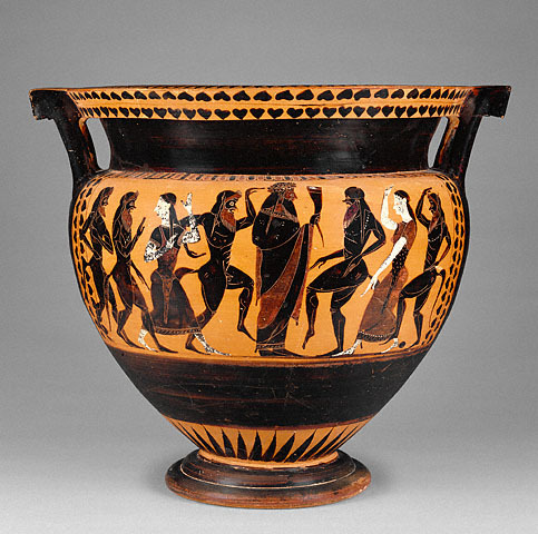 Black-figure column kraterPainter of MunichAthens, Greece, c. 520 B.C.terracottaGetty Museum