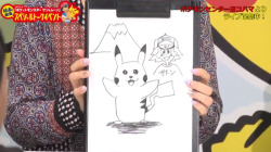 kalosstarters: Rica drawing Ash and Pikachu