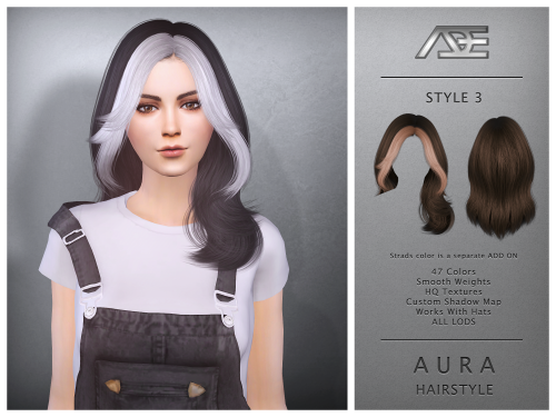 NEW HAIRSTYLES FOR SIMS 4 AT THE SIMS RESOURCE!!!Hairstyles: Aura Hairstyle (Style 1) Aura Hairstyle