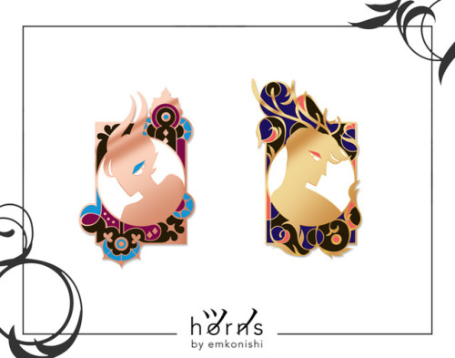 New enamel pins &ldquo;Horns&rdquo; are up in my store for preorder!http://www.etsy.com/shop/emkonis