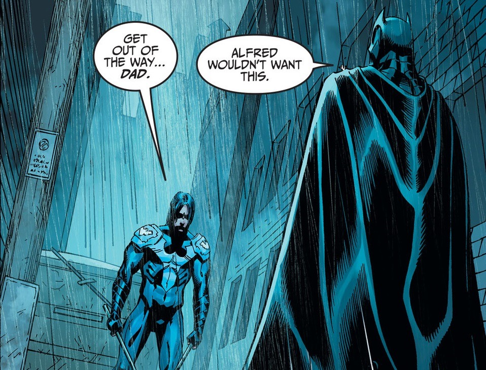 [ Damian Wayne as Nightwing and Bruce Wayne as...