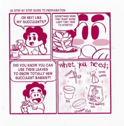 as-warm-as-choco:  “Step by Step Guide to Propagation” (Page 1, 2) From Steven Universe SDCC 2016 exclusive zine Written &amp; illustrated by Mira W. and Lauren Zuke 