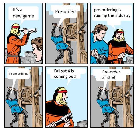 falloutaddicted:  PRE-ORDERING IS RUINING THE GAMING INDUSTRY!!!  