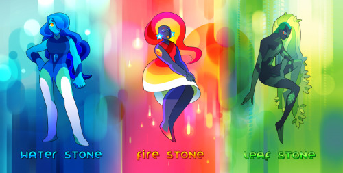 syntheticimagination:I made some gemsonas based on evolutionary stones earlier this year because I r