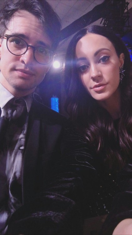 patdsnaps:Brendon and Sarah attending the Clive Davis Pre-Grammy Gala Instagram: sarahurie Snapchat: