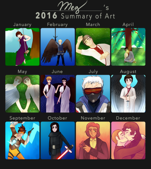 kitkatullus:2016 summary of artThese are so good!!! I love them all!! And the February one was drawn