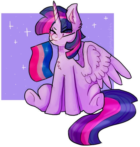 ponydoodles:What better way to start a blog than a Bi Twi on pride month &lt;33