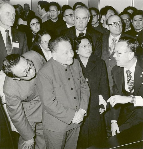 Deng Xiaoping, the ruler of China, tours the Johnson Space Center in Houston in 1979. During the tou