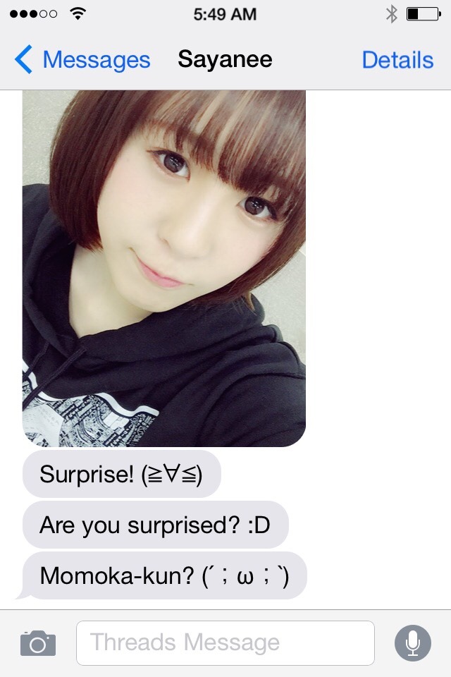 haruko48:  chan-hii48:  Maokyun borrows Sayanee’s phone and messages Momoka. Momoka