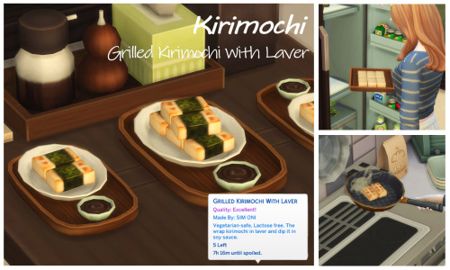 January 2022 Recipe_Grilled Kirimochi With Laver ※ Need Recipe Pack Mod Latest Version (22.01.05 ver