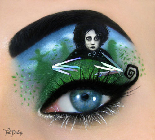 upinthenorthwest:  sixpenceee:  Tal Peleg creates eye-art, she uses her own eye as the canvas, and makeup products as my paint. Every work takes a lot of time and care, and of course- a lot patience. (Source)  ON. HER. OWN. EYES. 