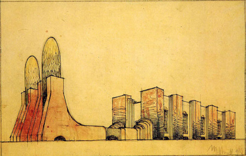 nobrashfestivity:Mario Chiattone  Architectural drawings
