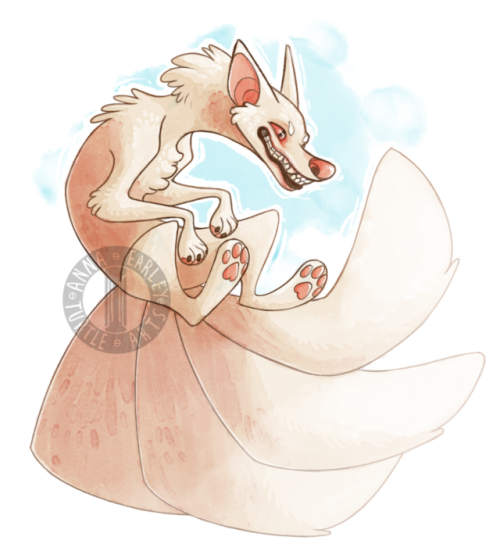 Whoops I forgot to post this from like, a week and a half ago. Albino Kitsune!