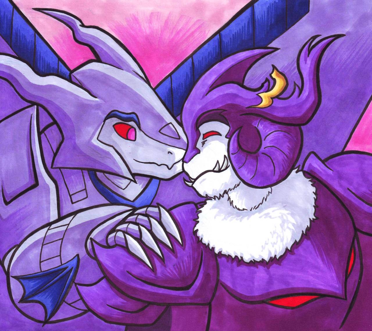 A little birthday piece for @galvatronsthighs! Happy birthday! I took the chance to draw their fun monsterous designs for Cyclonus and Galvatron (including fluffy winter fur coat Galvs cos that’s so precious)
Happy birthday buddy!