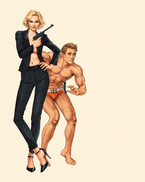 bear1na:Charlize Theron as James Bond and Daniel Craig as her Bond girl boytoy by Nicola Scott *|Gee