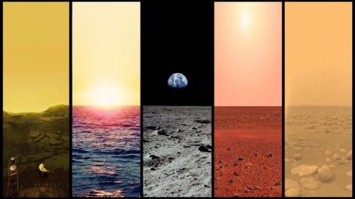 &ldquo;The horizons of Venus, Earth, Moon, Mars, and Titan.&rdquo; on /r/space http://ift.tt/1PeW6cF