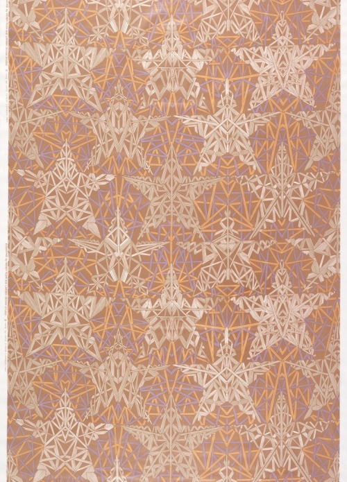 Wendy Klein, Textile design Evenstar, 1972. USA. Cotton, flatbed screen printed on plain weave. © Ja