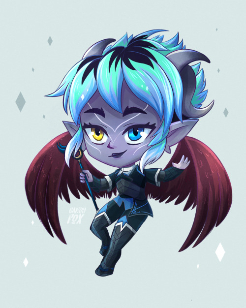 candyfoxdraws: @tdpholidayexchange  Gift  Cute little Nyx for the lovely @dreadbeasts !  