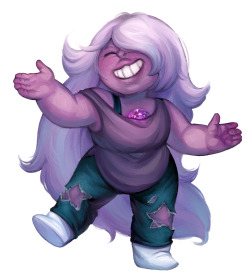 fairymascot:  was feeling artblocked, so i painted an amethyst. here’s the original lines! 