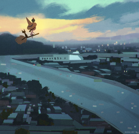 elioli-art:  The top four were inspired by some photos we took around Hollywood and Glendale (our 25 floor at DreamWorks Central building) and the blue house is from St. Simons GA. Oh yeah, and they need a subject matter, so…cats? 
