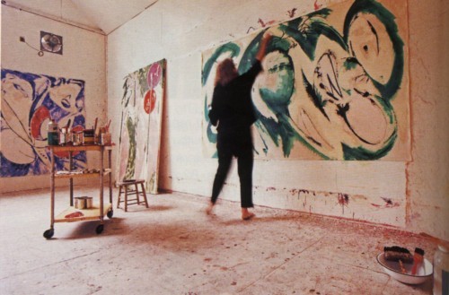 foxnuit: Lee Krasner painting “Portrait in Green.” Photo taken by Mark Patiky in 1969, f