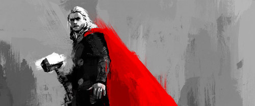 torrilla:Painted illustrations for the main on end title credits for THOR: The Dark World (x) 