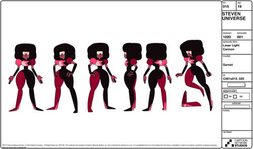 Garnet and her signature weapon: Gauntlets! Lead Character Designer Danny Hynes (Original design by Rebecca Sugar) Prop Design Angie Wang Color Tiffany Ford