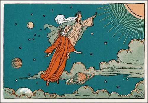 Dante Ascends To Heaven With Beatrice (Illustration from the Divine Comedy by Dante Aligheri), Donn 