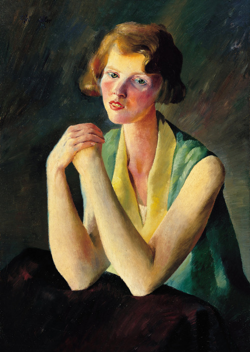 sulphuriclike:Conrad Felixmüller_Portrait of a Scottish Girl_1929Museo Thyssen-Bornemisza, Madr