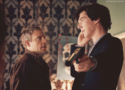 mylittlecornerofsherlock:  willietheplaidjacket:  amygloriouspond:   ∞ Scenes of Sherlock  John: Are you gonna tell me what’s going on?Sherlock: I expect so. Now go.  Oh such a glorious moment. Not only does John accept that Sherlock has this under