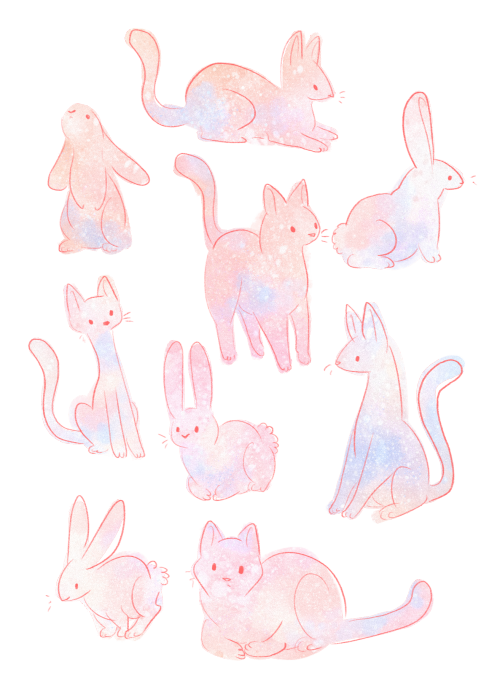 saracastically: some spacey cats and buns bc pinkgabbercat is a really good friend and this is the o