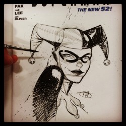 shawncrystal:  #inkpulpdoodleoftheday #harleyquinn # dccomics #supercon in Miami for my man Robert! 