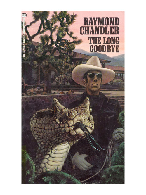 Tom Adams, book cover illustration for Raymond Chandler paperback series, 1975-77.  Ballantine Books