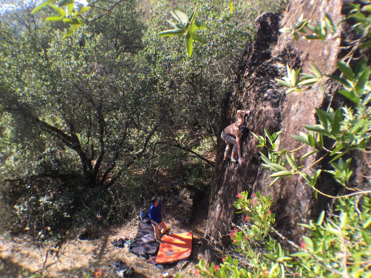 gnarlygreg:  Getting high up on some sweet rock in Auburn, CA. Good day climbing!