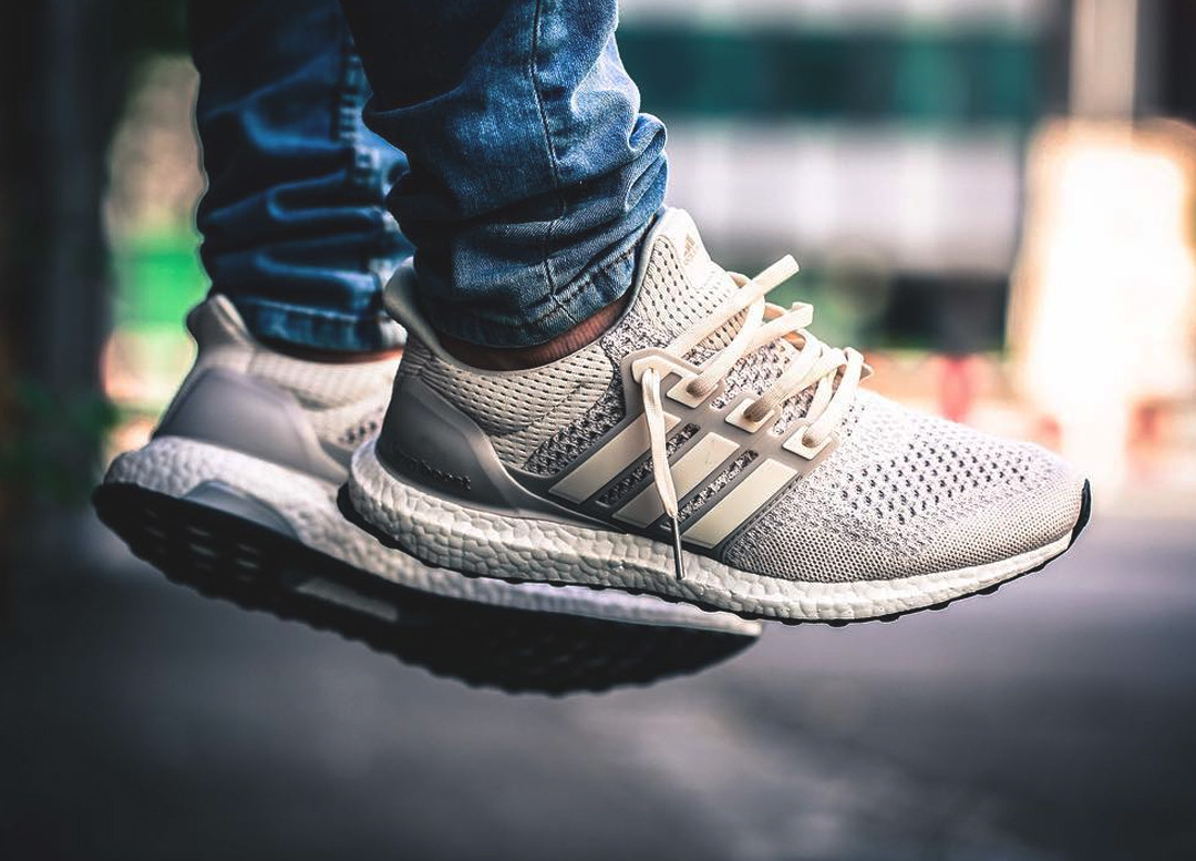 adidas ultra boost cream on feet