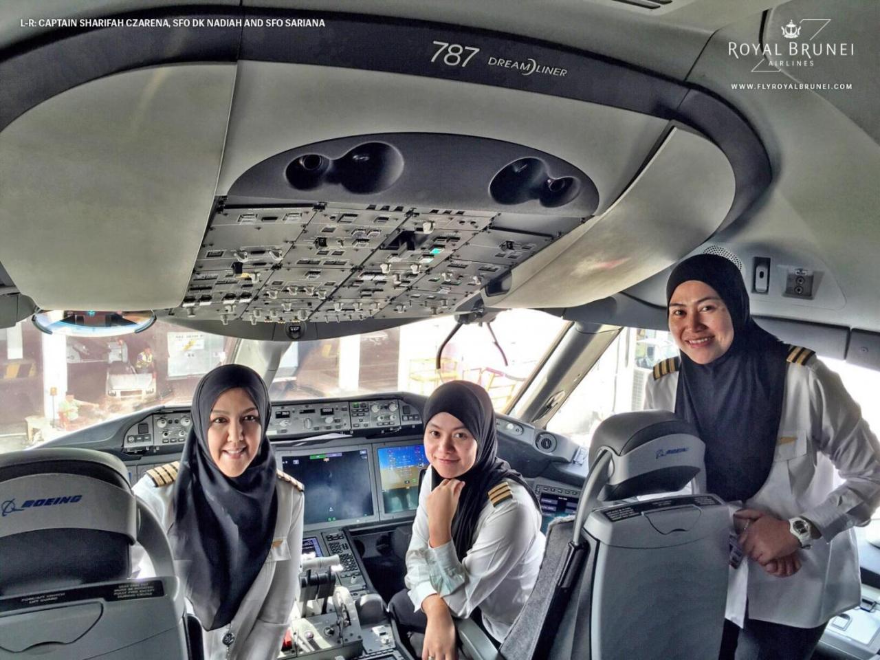  Royal Brunei Airlines&rsquo; first all-female pilot crew lands plane in Saudi