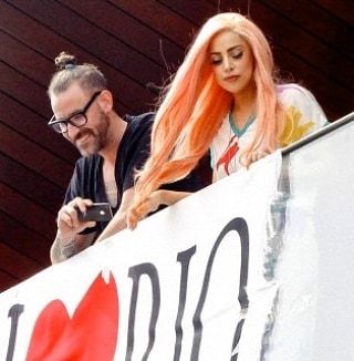 hausofgagamedia:  Lady Gaga On the balcony of her hotel in Rio De Janeiro (11/08/12)