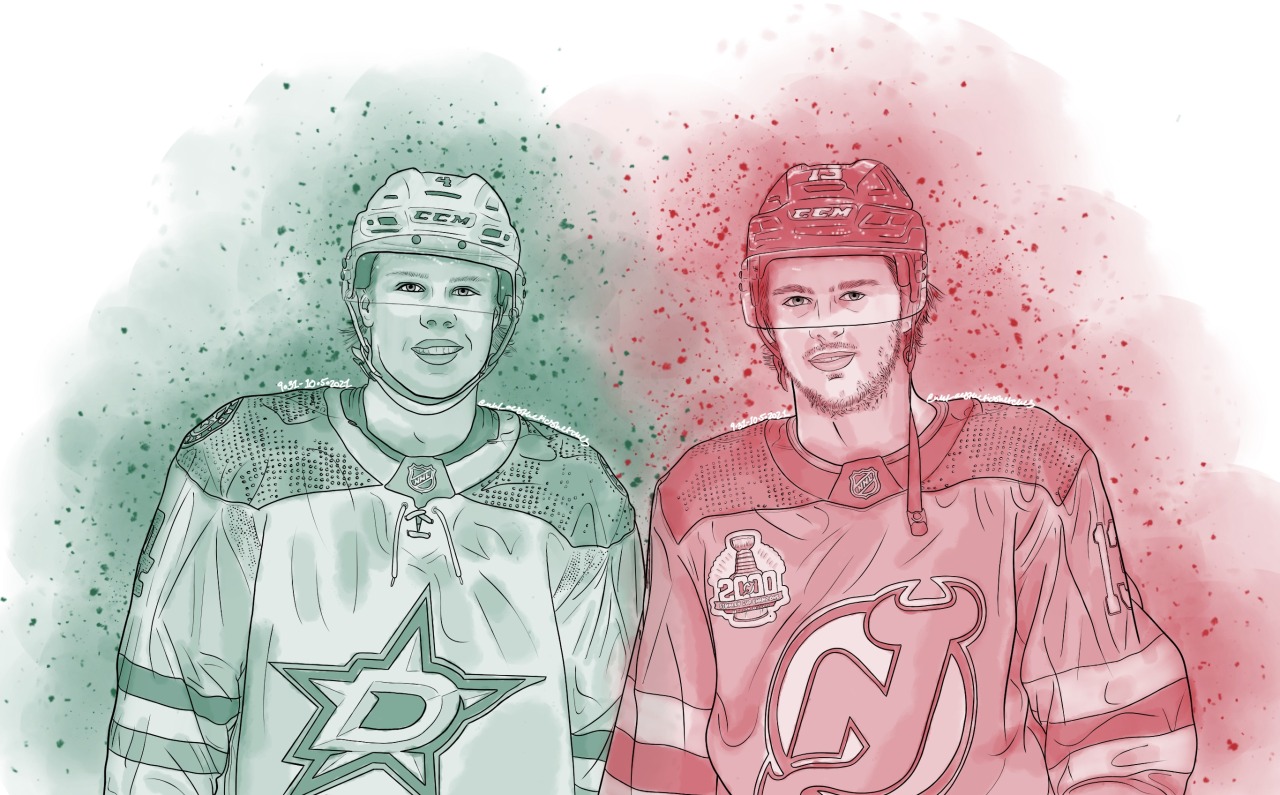 Where Hockey Meets Art — watercolor sketch • miro heiskanen + face